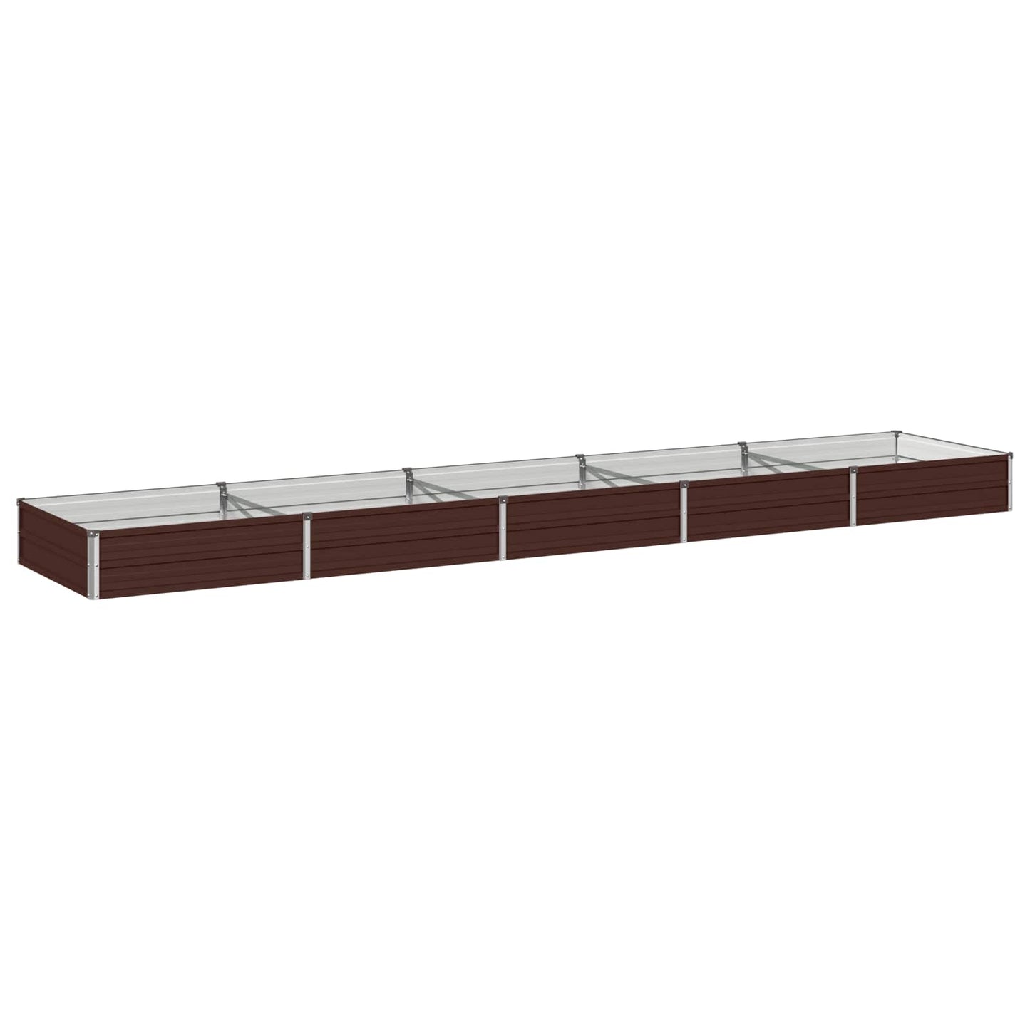 Raised Garden Bed Brown 400 x 80 x 24 cm cold-rolled steel