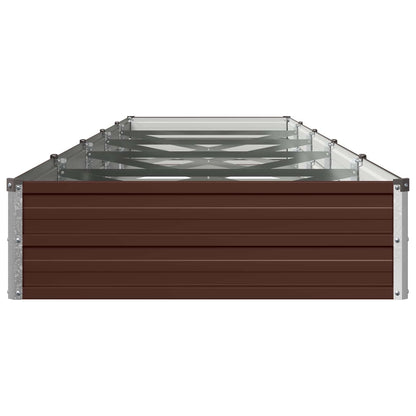 Raised Garden Bed Brown 400 x 80 x 24 cm cold-rolled steel