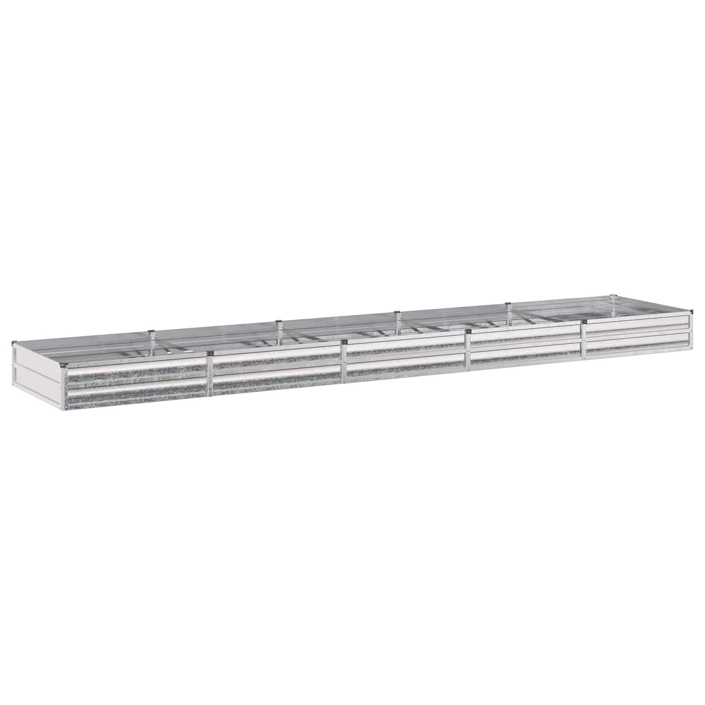 Raised Garden Bed Silver 400 x 80 x 24 cm galvanized