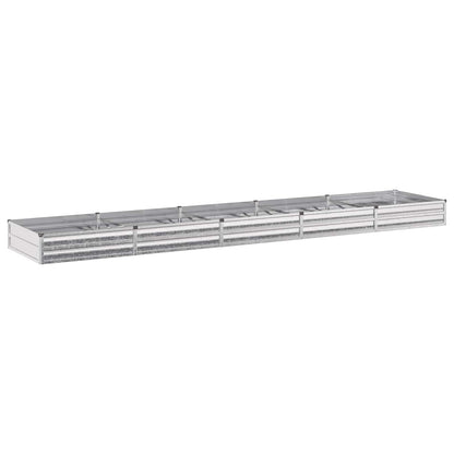 Raised Garden Bed Silver 400 x 80 x 24 cm galvanized