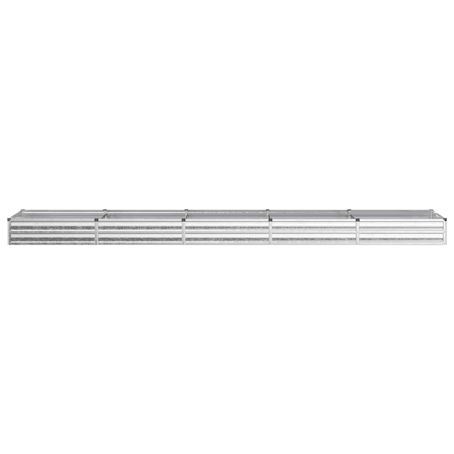 Raised Garden Bed Silver 400 x 80 x 24 cm galvanized