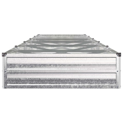 Raised Garden Bed Silver 400 x 80 x 24 cm galvanized