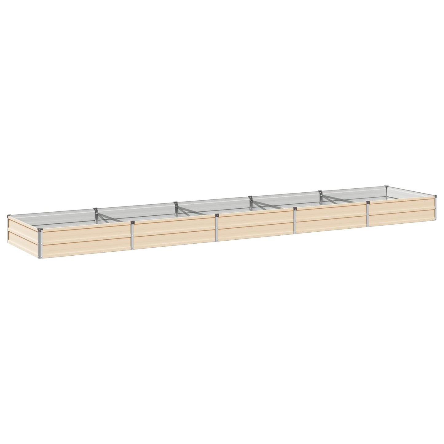 Raised Garden Bed Ivory 400 x 80 x 24 cm cold-rolled steel