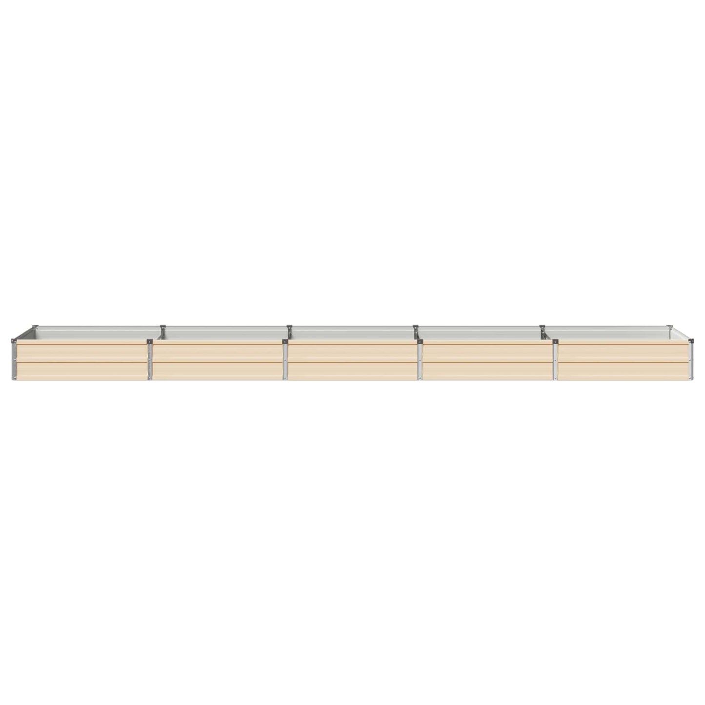 Raised Garden Bed Ivory 400 x 80 x 24 cm cold-rolled steel