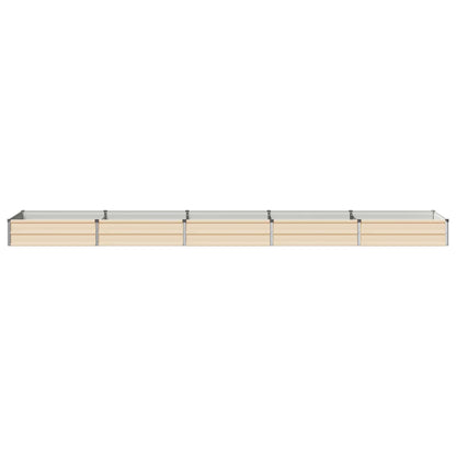 Raised Garden Bed Ivory 400 x 80 x 24 cm cold-rolled steel