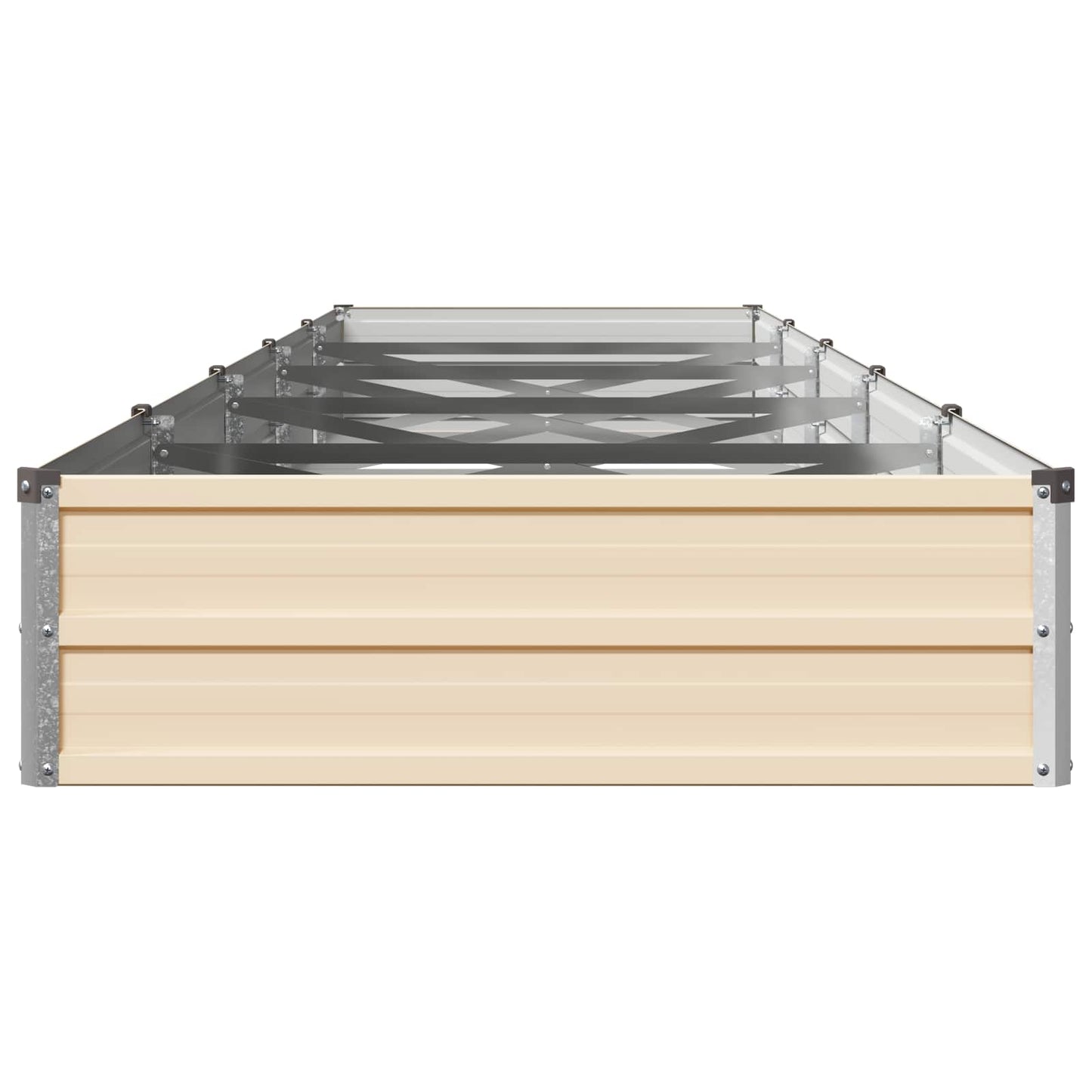 Raised Garden Bed Ivory 400 x 80 x 24 cm cold-rolled steel
