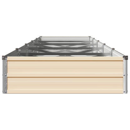 Raised Garden Bed Ivory 400 x 80 x 24 cm cold-rolled steel