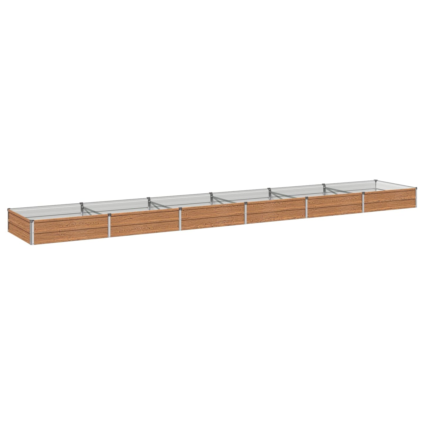 Raised Garden Bed Wood Brown 480 x 80 x 24 cm cold-rolled steel