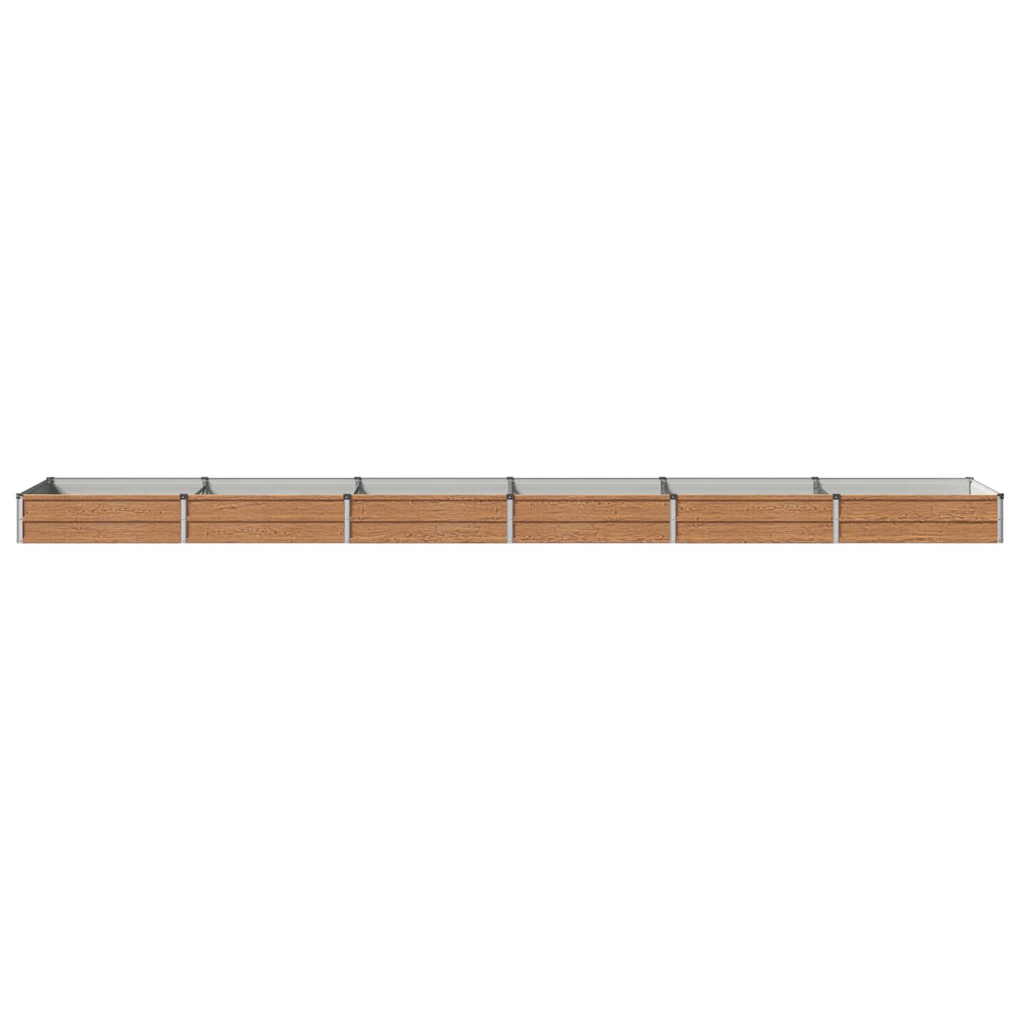 Raised Garden Bed Wood Brown 480 x 80 x 24 cm cold-rolled steel