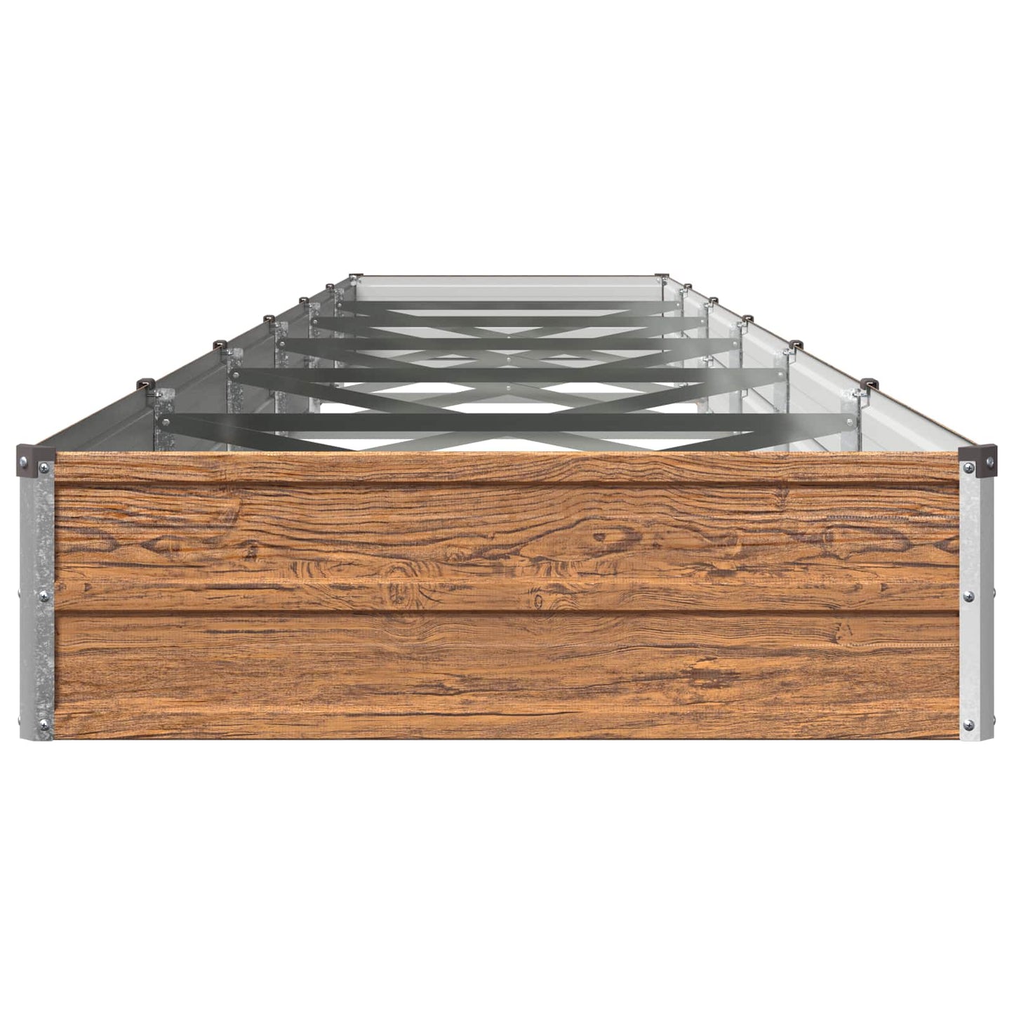Raised Garden Bed Wood Brown 480 x 80 x 24 cm cold-rolled steel