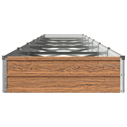 Raised Garden Bed Wood Brown 480 x 80 x 24 cm cold-rolled steel