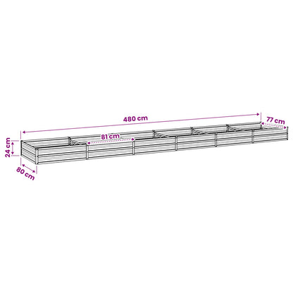 Raised Garden Bed Anthracite 480 x 80 x 24 cm cold-rolled steel