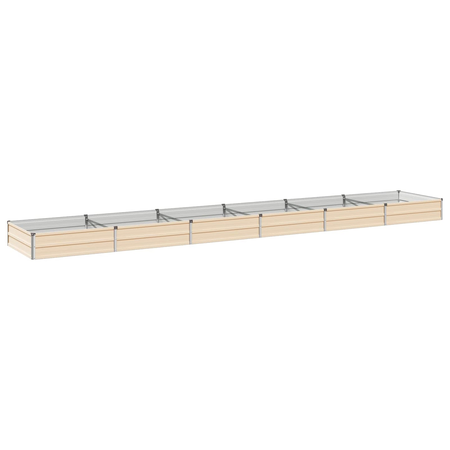 Raised Garden Bed Ivory 480 x 80 x 24 cm cold-rolled steel