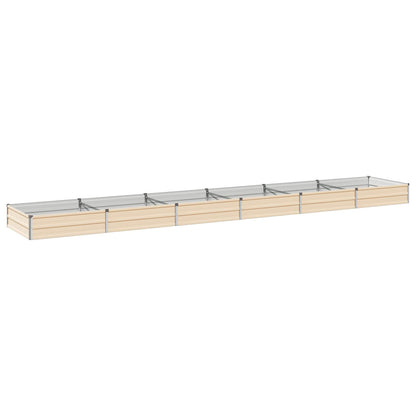 Raised Garden Bed Ivory 480 x 80 x 24 cm cold-rolled steel