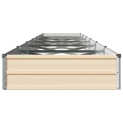 Raised Garden Bed Ivory 480 x 80 x 24 cm cold-rolled steel