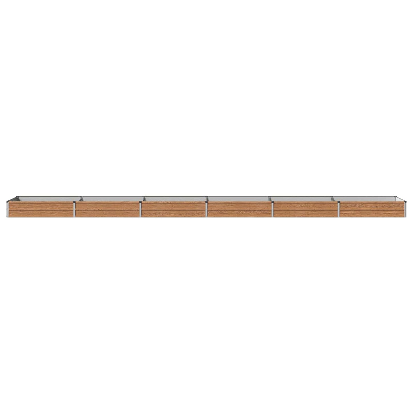 Raised Garden Bed Wood Brown 600 x 80 x 24 cm cold-rolled steel