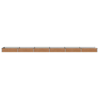 Raised Garden Bed Wood Brown 600 x 80 x 24 cm cold-rolled steel