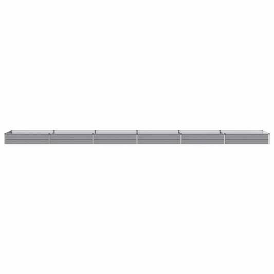 Raised Garden Bed Grey 600 x 80 x 24 cm cold-rolled steel