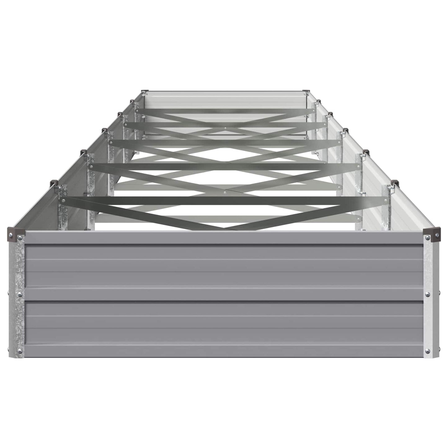 Raised Garden Bed Grey 600 x 80 x 24 cm cold-rolled steel