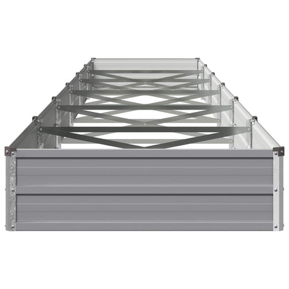 Raised Garden Bed Grey 600 x 80 x 24 cm cold-rolled steel