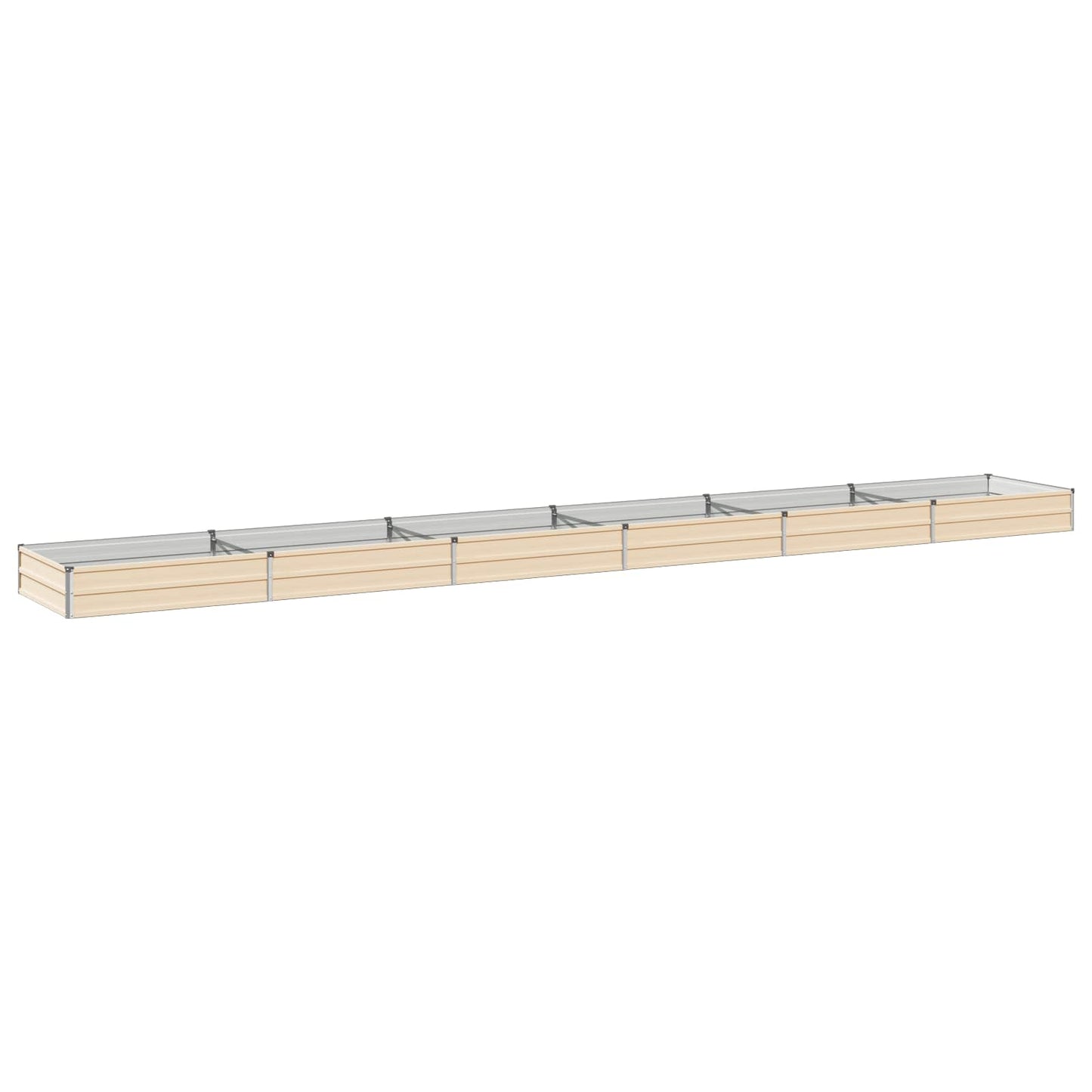 Raised Garden Bed Ivory 600 x 80 x 24 cm cold-rolled steel