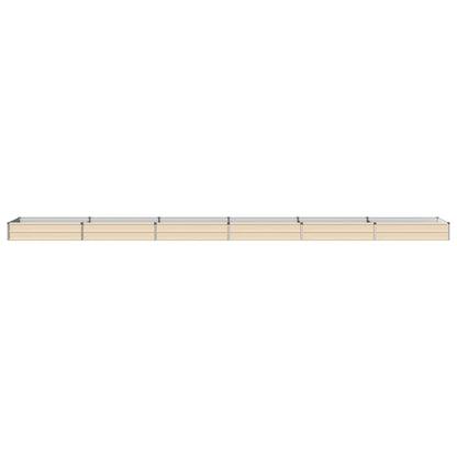 Raised Garden Bed Ivory 600 x 80 x 24 cm cold-rolled steel