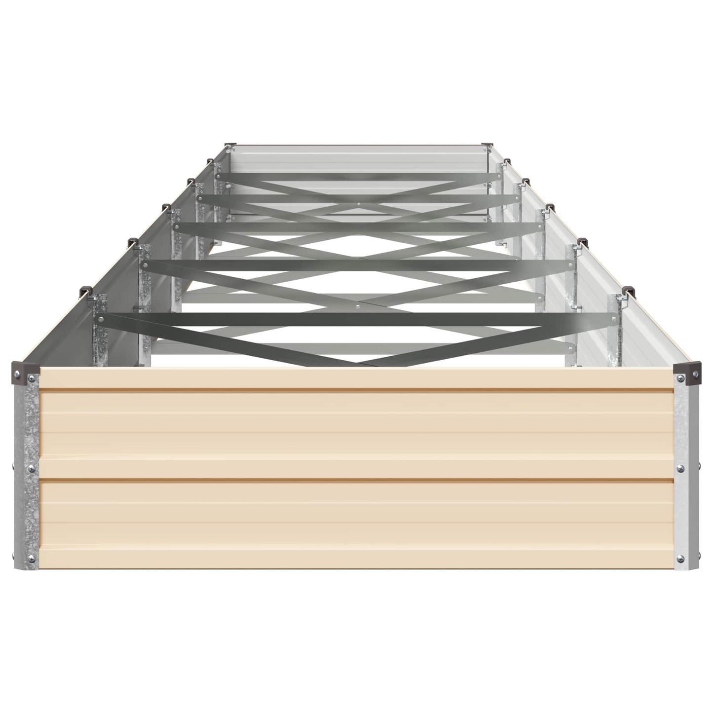 Raised Garden Bed Ivory 600 x 80 x 24 cm cold-rolled steel