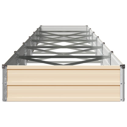 Raised Garden Bed Ivory 600 x 80 x 24 cm cold-rolled steel