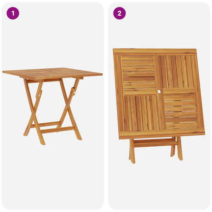 3 Piece Folding Garden Bistro Set 3 pcs Natural Solid Teak Wood
