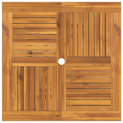3 Piece Folding Garden Bistro Set 3 pcs Natural Solid Teak Wood