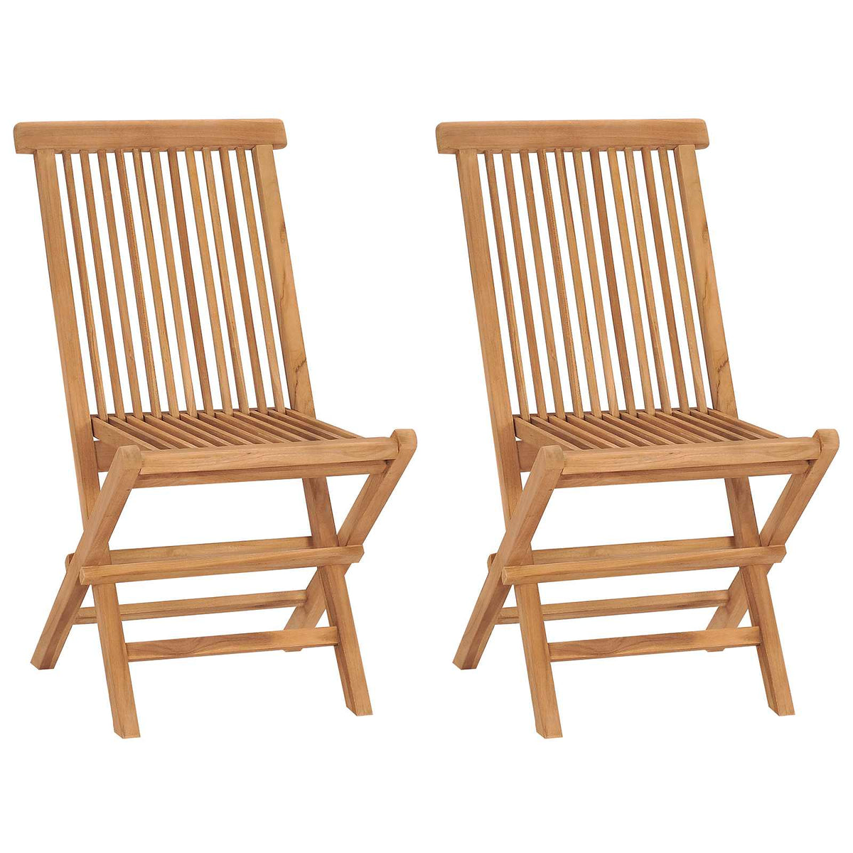 3 Piece Folding Garden Bistro Set Natural Solid Teak Wood