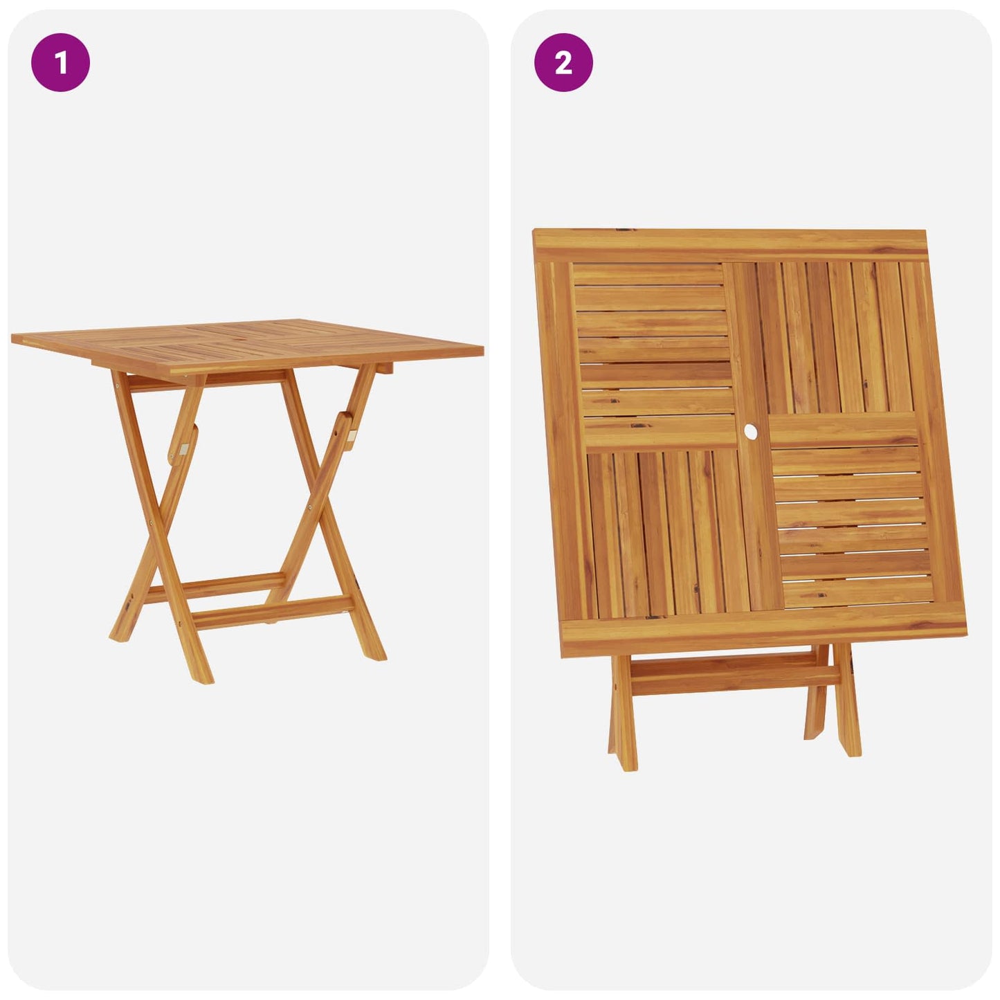 5 Piece Folding Garden Bistro Set Natural Solid Teak Wood