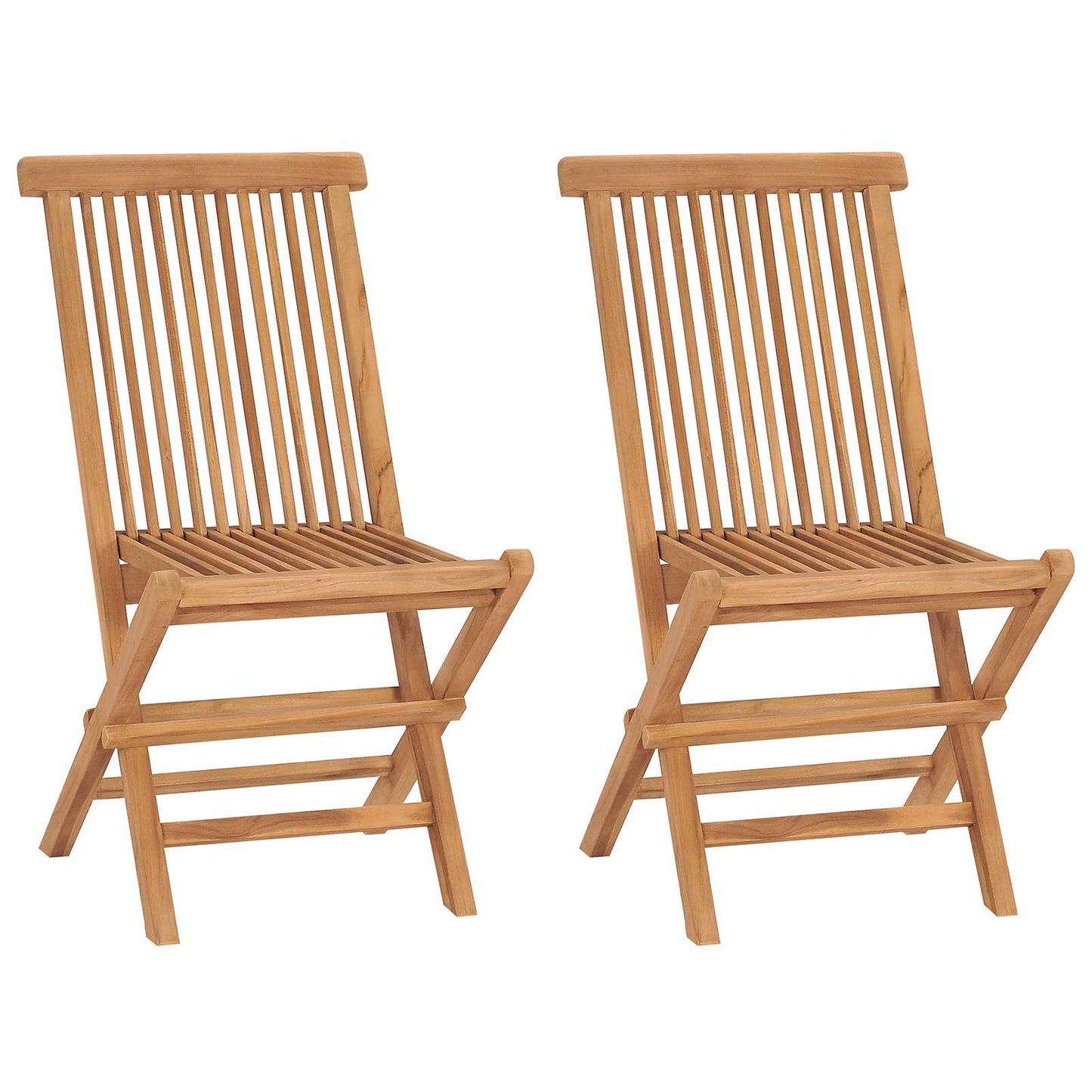 3 Piece Folding Garden Bistro Set Natural Solid Teak Wood