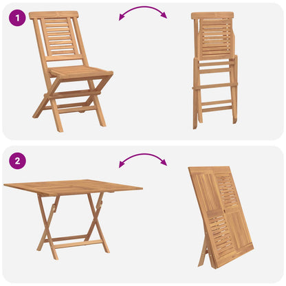 Garden Set 5 pcs Brown Solid Teak Wood