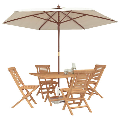 Garden Set 5 pcs Brown Solid Teak Wood