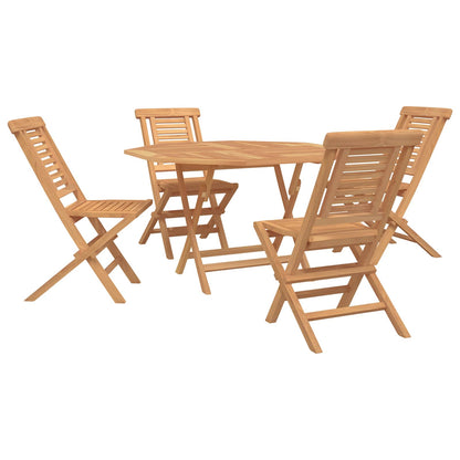 Garden Set 5 pcs Brown Solid Teak Wood