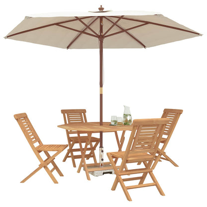 Garden Set 5 pcs Brown Solid Teak Wood