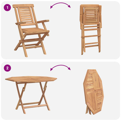 Garden Set 5 pcs Brown Solid Teak Wood