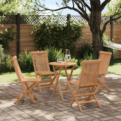 Garden Set 5 pcs Brown Soild Teak Wood