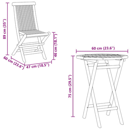 Garden Set 5 pcs Brown Soild Teak Wood