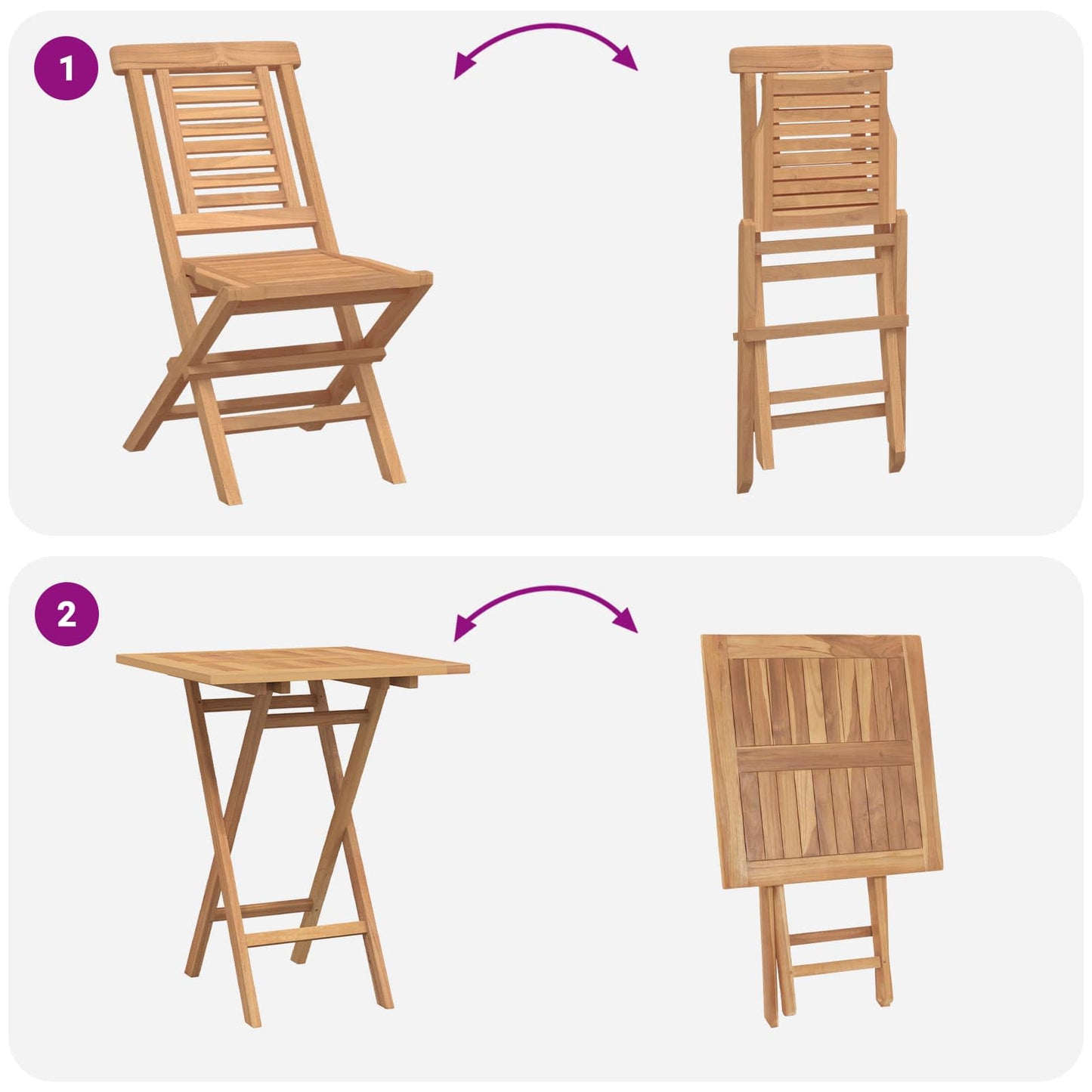 Garden Set 3 pcs Brown Soild Teak Wood