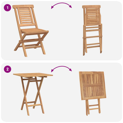 Garden Set 3 pcs Brown Soild Teak Wood