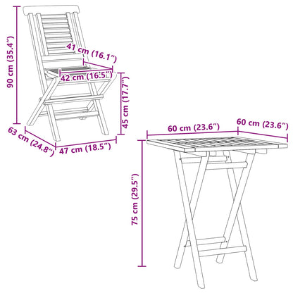 Garden Set 3 pcs Brown Soild Teak Wood