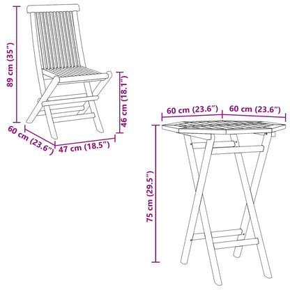 Garden Set 5 pcs Brown Soild Teak Wood