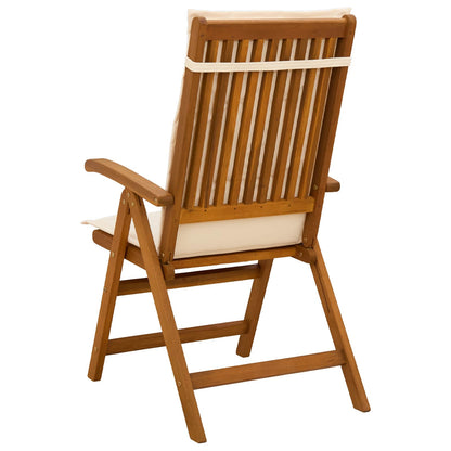 Reclining Garden Chairs 4 pcs Natural Solid Acacia Wood