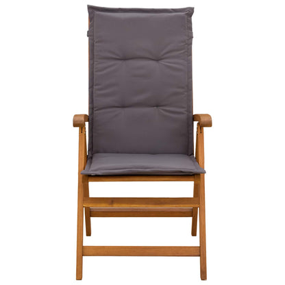 Reclining Garden Chairs 4 pcs Natural Solid Acacia Wood