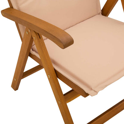 Reclining Garden Chairs 4 pcs Natural Solid Acacia Wood