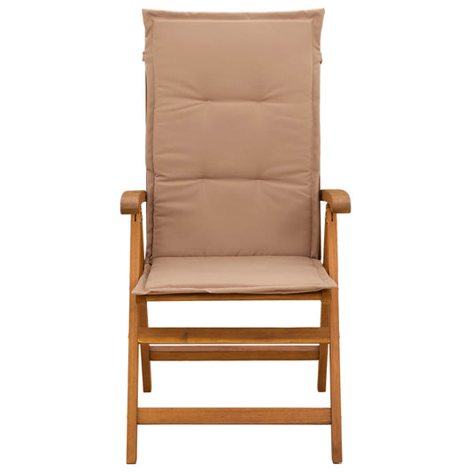 Reclining Garden Chairs 4 pcs Natural Solid Acacia Wood