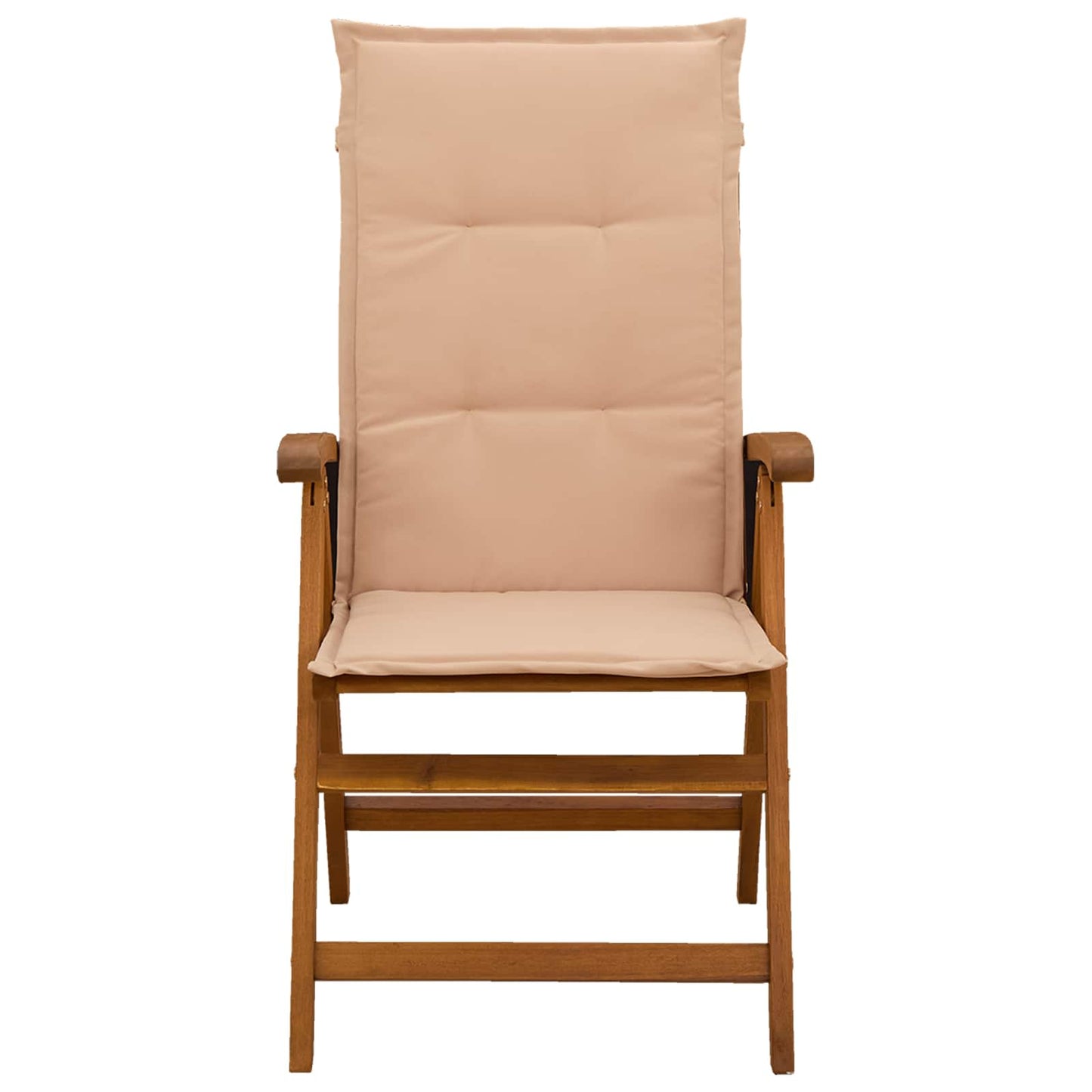 Reclining Garden Chairs 8 pcs Natural Solid Acacia Wood