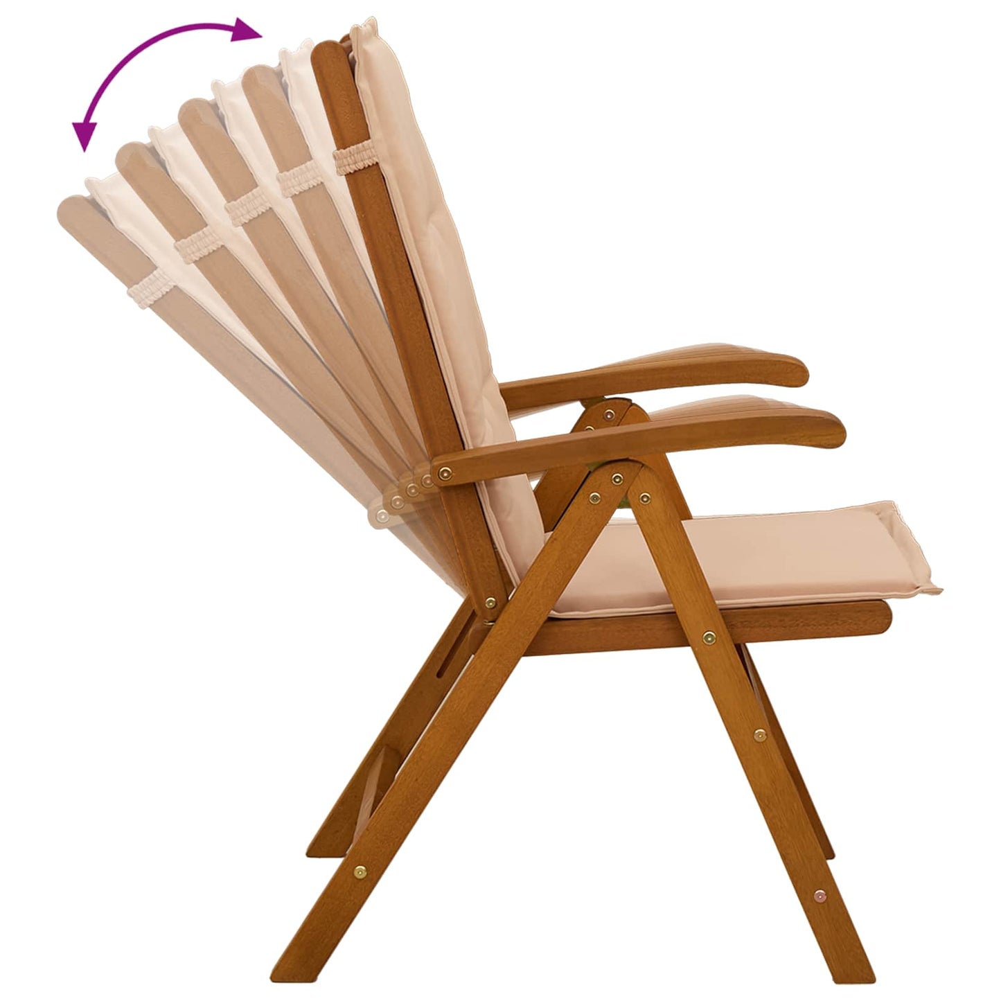 7-Piece Garden Dining Set Natural Solid Acacia Wood